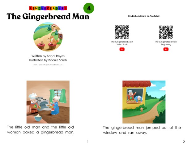 The Gingerbread Man KinderReaders Printable Book