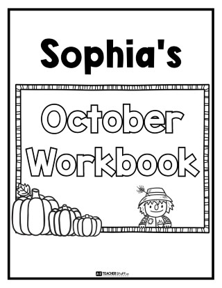 Custom, Personalized Name Workbook - October