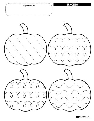 Free Pumpkin Tracing Printable Worksheet